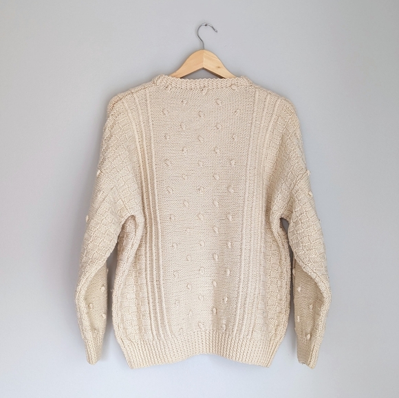 🇮🇪 Vintage Cooleen Shamrock Wool Aran Sweater Made In Ireland St Patrick's Day - Picture 4 of 15